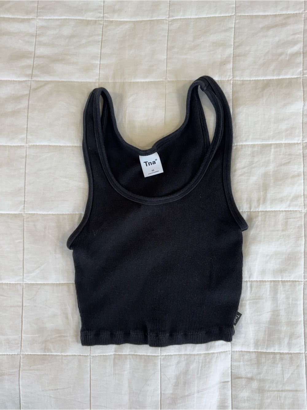 Aritzia Black Ribbed Cropped Tank